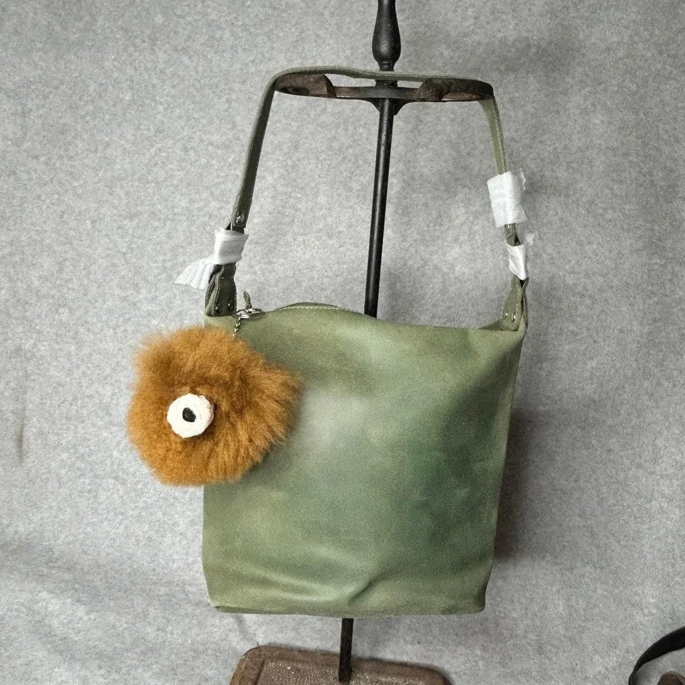 Peruvian Soul Alpaca Fur Bag Charm Keychain Brown Bear Fluffy Cute Bag Accessory